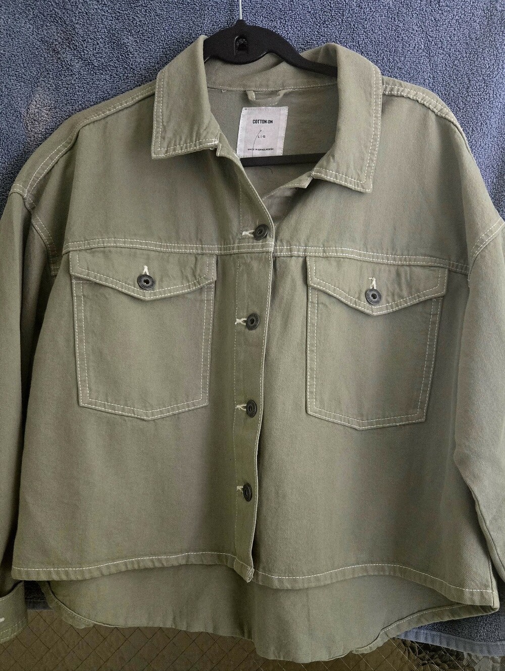Cotton On Olive Green Button-Front Utility Jacket